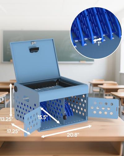 POCHAR 16-Unit Charging Cabinet for Laptops & Tablets with Cable Management