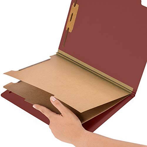 Blue Summit Supplies 10 Classification Folders, 2 Divider, Red