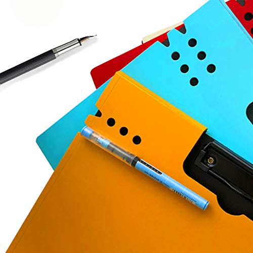 File Organizer Foldable Clipboard Plastic Clipboards Profile Clip File Folder 360 Degree Flip Writing Pad A4 Letter Size Classroom/Office Supplies 9.6" X 12.8"in File Folders ( Color : Orange )