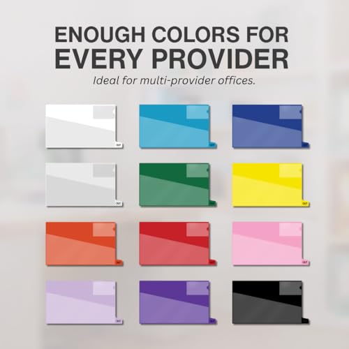 Doctor Stuff - Small Bottom Tab Vinyl Outguides, Diagonal Cut Front Pocket, Top Charge Out Slip Pocket, Plastic File Folder, Legal Size 9" x 16", Pink, 100/Box
