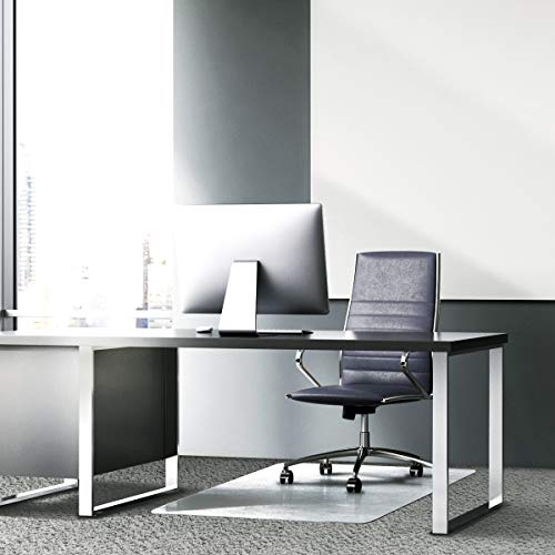 Floortex Glaciermat Carpet & Hard Floor Chair Mat, 36" x 40", Crystal Clear Glass (NCCMFLGL0012)
