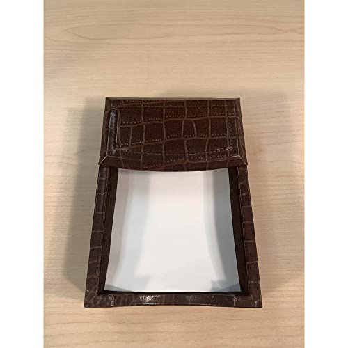 Dacasso Brown Crocodile Embossed Leather Memo Holder, 4-Inch by 6-Inch