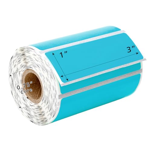 HouseLabels Compatible with Zebra, 3/4" Core, Blue, 3" x 1"