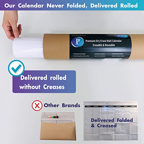 Dry Erase Calendar for Wall Large, 25 x 38 in Monthly Laminated WhiteBoard