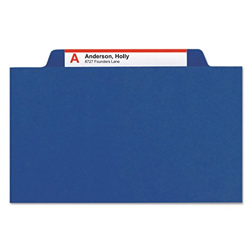SMEAD Pressboard Classification Folders with Two Pocket Dividers, Legal, Dark Blue, 10 per Box (SMD19077)