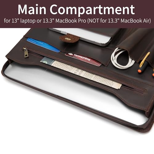 Geslun Personalized Leather Portfolio for 13" Laptop and 8.5 x 11 Legal Pad