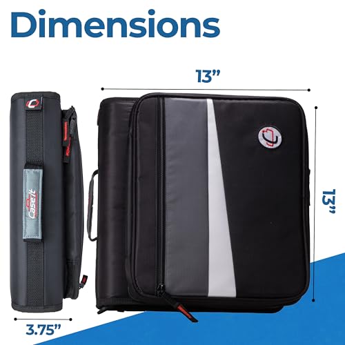 Case-it Workstation Zipper Binder | 2-Inch O-Rings | LT-117 Black