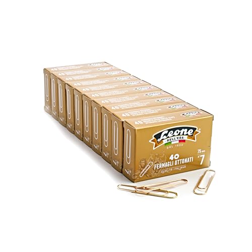 Brass Clips Leone Dell'Era No. 7 - mm. 75-10 Boxes of 40 pcs. - Made in Italy
