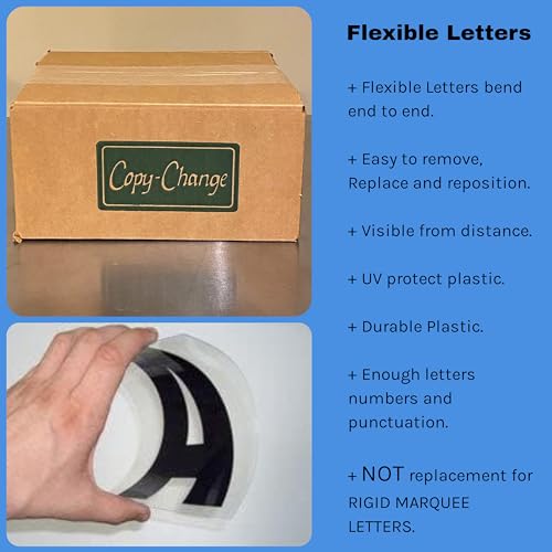 Changeable Outdoor Sign Flexible Letters for Portable Roadside Signs & Reader Boards | Block Style | 10" on 11" Black Letters/Red Numbers | 300 Count Set