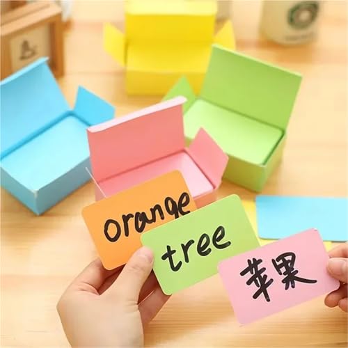 Blank Kraft Paper Business Card 100/300/600pcs Color Word Card Kraft Paper Postcard Retro Blank DIY Handwritten Note Writing Label Bookmark Learning(Red,600pcs)