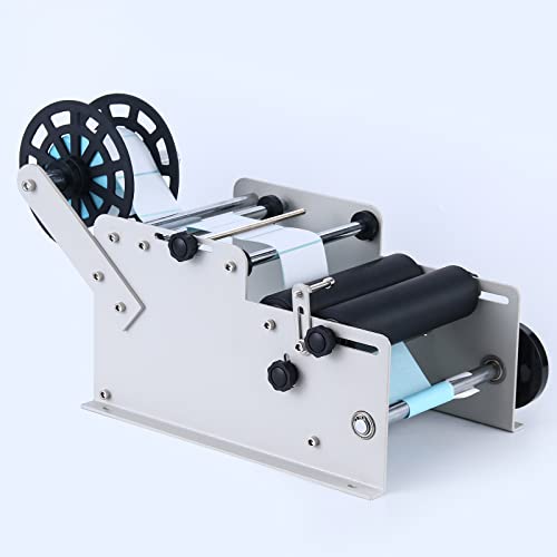 Sumeve Manual Round Labeling Machine, Bottle Label Applicator for Round Bottles(White)