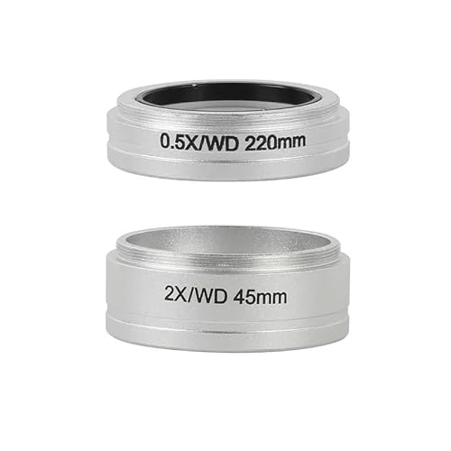Trinocular Microscope Stereo Microscope Auxiliary Objective Barlow Lens WD 0.5X 0.7X 2.0X for SMZ645 SMZ745 Microscope Accessory kit(0.5X 2X)