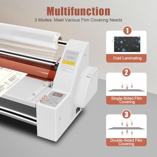 V350 Hot Cold Roll Laminator with 350mm Laminating Wide 700W