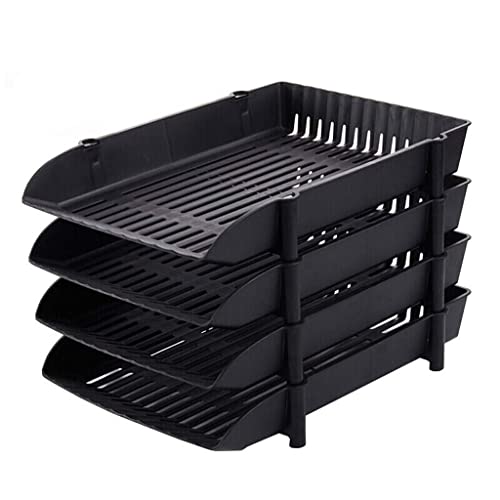 PMFNVXUW Plastic Front Loading Document Letter Organizer Tray, Stackable Office Desktop Paper Holder