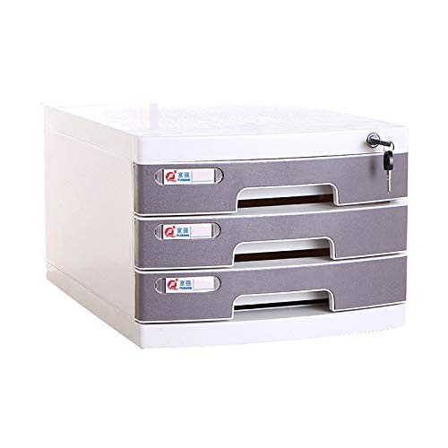noxozoqm Flat File Cabinet, Drawer Organizer 2/3/4/5 Layers, with Lockable Environmentally Friendly Plastic, Classification Tags Improve Work Efficiency. (Size : 3 Layers)