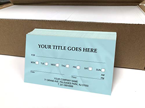 Custom Appointment Reminder Business Cards - (250pcs to 2,500pcs) - Appointment reminder card on Front, Your business card info on backside -Offset Printing, Made in The USA (Teal)