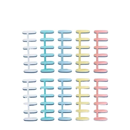 Book Rings Clips 50PCS 6 Holes Loose-Leaf Paper Book Circles Ring Scrapbook Album Binder Spiral A4/5 Notebook Binding Clips