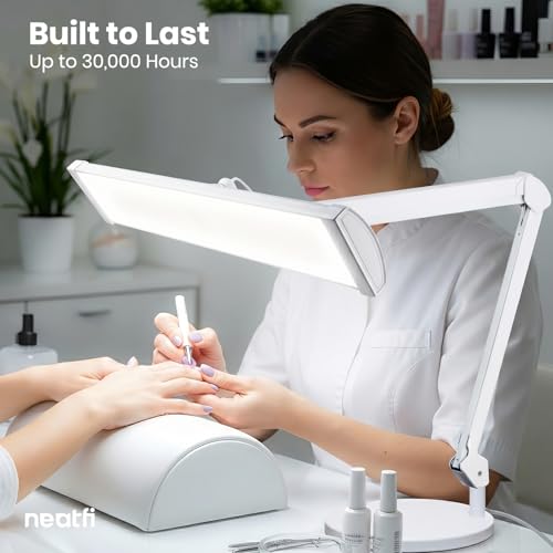 Neatfi Ultra 3,500 Lumens LED Desk Lamp with Base, 26-Inch Shade (White-3)