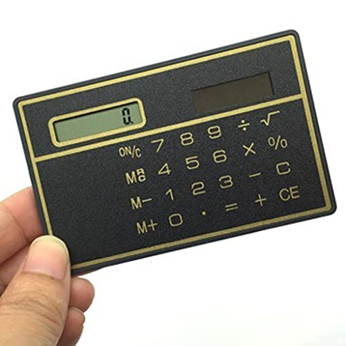 QERTYHJK 8 Digit Thin Solar Power Calculator with Touch Screen Credit Card Design Portable Mini for Business School