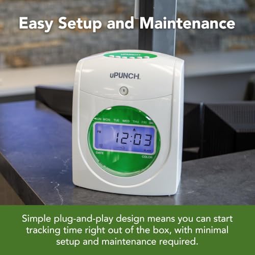 uPunch JC3540 Complete Small Business Start-Up Kit: AutoAlign Time Clock System with 400 Time Cards, 4 Ribbons, and 2 Racks