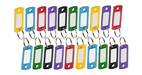Lucky Line Flexible Colored Plastic Key Tag with 3/4" Split Ring in Assorted Colors, Includes 200 Tags (16900)