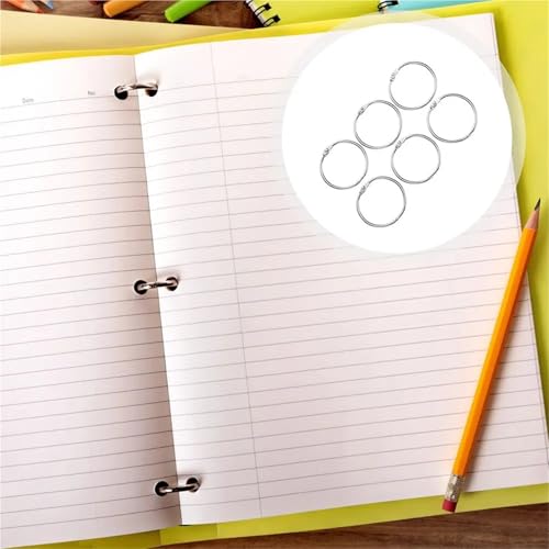 Binder Rings 100pcs Loose Leaf Binder Book Rings Smooth Practical Key Rings Mini Clips for School Home Office