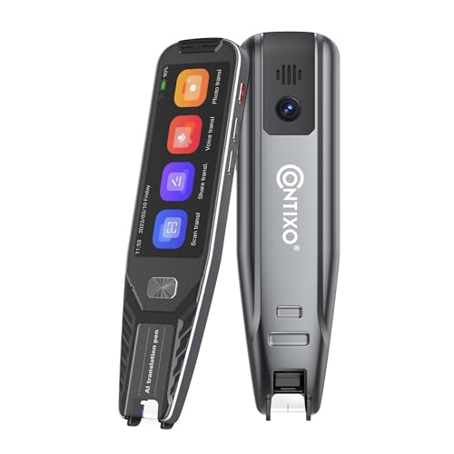 Contixo P1 Smart Scanning Travel Translator Pen Device w/ 3.5" Touch Screen Translates Up to 134 Languages Online Voice, OCR Photo 5MP Camera, and Recording Features