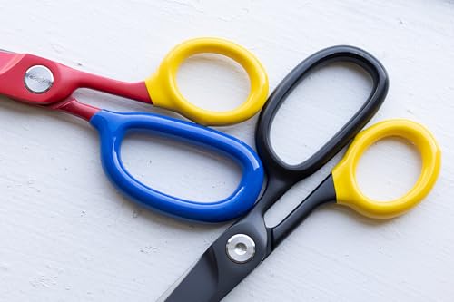 Craighill Chroma Scissors - 8.5” Heavy Duty Stainless Steel All Purpose Scissors for Office Supplies, Crafts & Home, Ultra Sharp, Comfort Grip Handles - Black