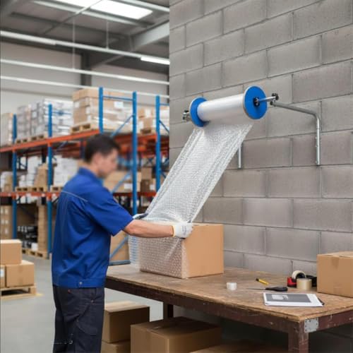 YNBXM Bubble Foam Wrap Roll Dispenser, Tabletop Bubble Cushioning Holder, Optional Size and Easy to Install, Sturdy and Tool-Free Adjustment, for Shipping Stations, Warehouses Moving & 40cm