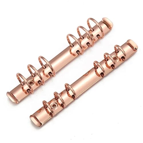 A5 ring binder Ring Binder Mechanism 6 Pieces A6 Loose Leaf Hole Metal Binding Clip Office Stationery DIY Accessories(A6-20mm-gold)