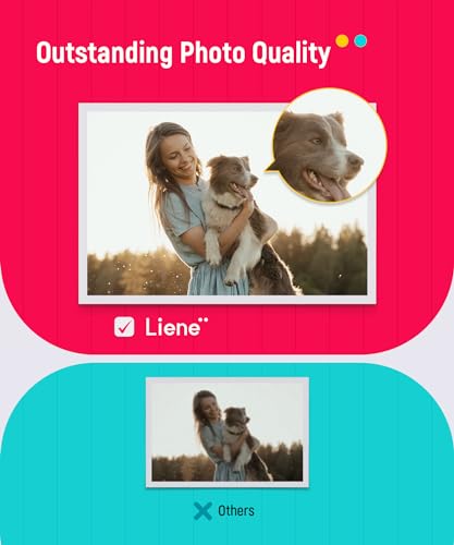 Liene Amber M100/M200/M110/M210 4x6" Photo Printer 80 Sheets Photo Paper & 2 Ink Cartridges Refill, Dye Sublimation, Only for Liene DHP512/DHP513/DHP514/DHP515 Printer, for Display, Framing, Scrapbook