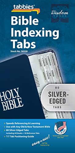 Tabbies Silver-Edged Laminated Bible Tabs, 20-Pack Display, 1x1/4in