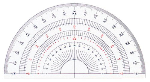 DRAPAS 16507 Semicircular Protractor, Acrylic, 11.8 inches (30 cm)