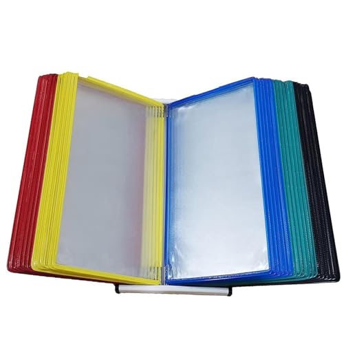 Wall File Organizer,Wall Mounted File Holder, Desktop Flip Display Folder, 30 Display Pockets, Desktop Reference System, Deluxe Catalog Display Rack, for Office/Home Display and Storage A4 Documents