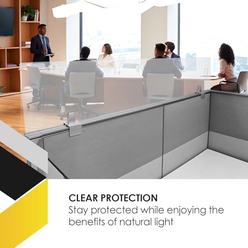 OBEX Acrylic Mounted Large Brackets Quality Desk Privacy Panel & Divider for Your Office Cubicle-Increase Separation & Improve Productivity (Frosted, 24"W X 72"H)