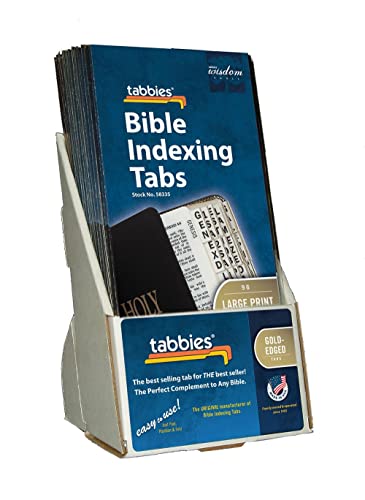 Tabbies Cath Lg Print Gold Laminated Bible Tabs, 20-Pack Display, 1x1/4in