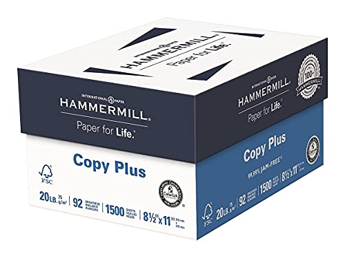 Hammermill Copy Plus 8.5-Inch x 11-Inch Copy Paper, 20 lbs., 92 Bright, 500 Shts/RM, 3RM/CT (105040)