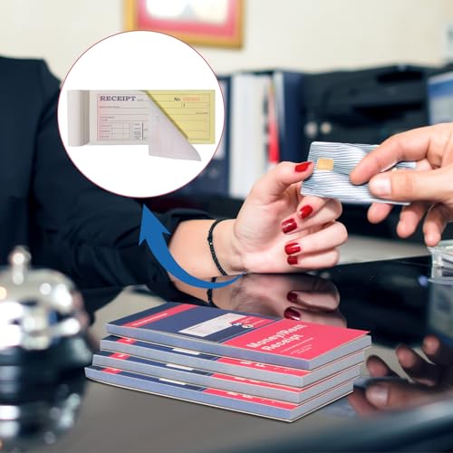42 Pack Receipt Book with Carbon Copies, Money and Rent Receipt Book 2 Part Carbonless, 2-3/4" x 6-1/2" Receipt Book for Small Business, 50 Sets per Book