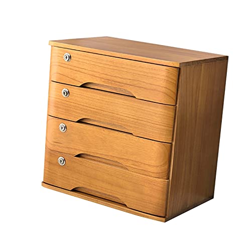 SDVantage Solid Wood Desktop File Cabinet with A4 Paper Storage Box Small Chest of Drawers for Office Nization,B4 Drawers