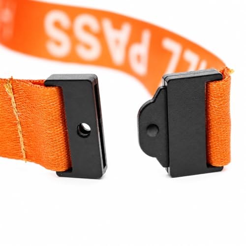 Specialist ID Bulk 100 Pack - Hall Pass Lanyards with Safety Breakaway Clasp - High Visibility Printed Neck Straps for School ID Badges & Custom Passes, Soft, Durable for Students (Orange)