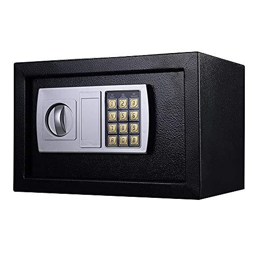 TBLOTYD Electronic Digital Safe Box Volume for Home Hotel Security with 2 Locking Bolts/Black/Gray 8.5L ，Black-Black 8.5L