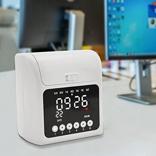 Kaelumaly Calculating Time Clock Bundle with 50 Cards - Employee Attendance Clock Punch Card Machine, Analog Time Recorder for Small Business, Payroll Time Clock with Monthly Weekly Cards, Office