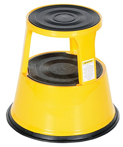 Vestil STEP-17-Y Steel Rolling Step Stool 17 In. Top Step Height 500 Lb. Capacity Yellow