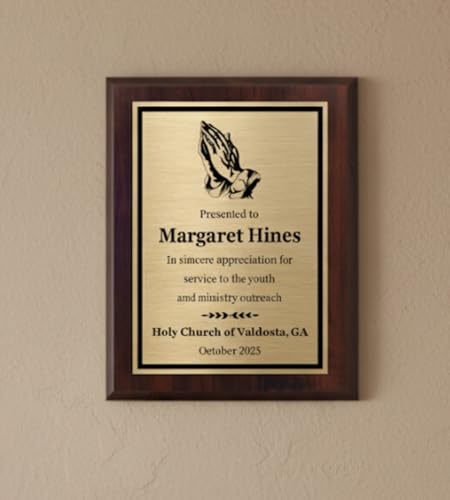 Personalized Religious Plaque 8x10, Customized Church Award, Recognition or Appreciation Gifts for Pastors, Rabbi, Usher, Elder, Deacon, Congregation Member