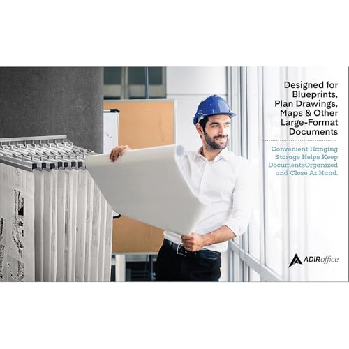 AdirOffice Steel Hanging Wall File, For Blueprint & Large-Format Files, White