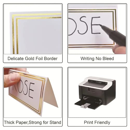 Name Tent Table Cards 200pcs Gold Silver Wedding Seating Number Card Name Place Cards Banquet Table Decor Christmas Birthday Party Greeting Card(Silver)