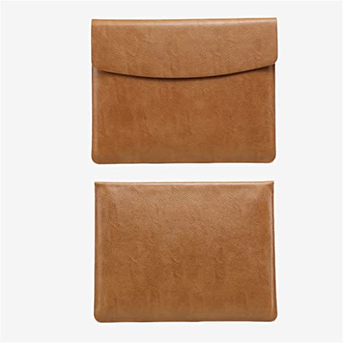 Laptop Bag PU Leather Case Cover Drop-Resistant Lightweight Inner Bag Sleeve Slim (Color : Yellow, Size : 14 inches)