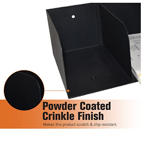 STEELMASTER by BankSupplies Steel Document Organizer - 5-Pockets - Black - Powder Coated Crinkle Finish - Scratch & Chip-Resistant - Check Separator, Deposit Slips, Letter Organizer, Money & Bills