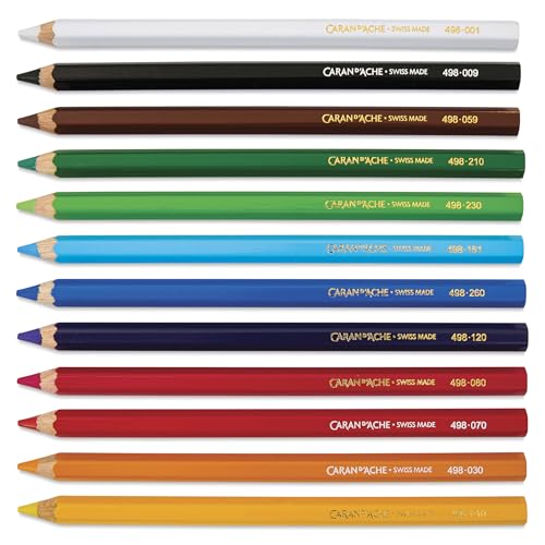 Caran d'Ache Swisscolor Maxi Colour Pencils Assorted Set of 12