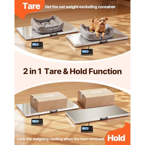 1100 lbs Digital Postal Scale 0.2 lbs Accuracy Stainless Steel LCD